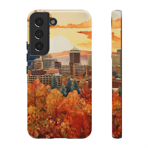 An Urban Autumn Overlook - Impact Resistant Phone Case Samsung Galaxy S22 Matte